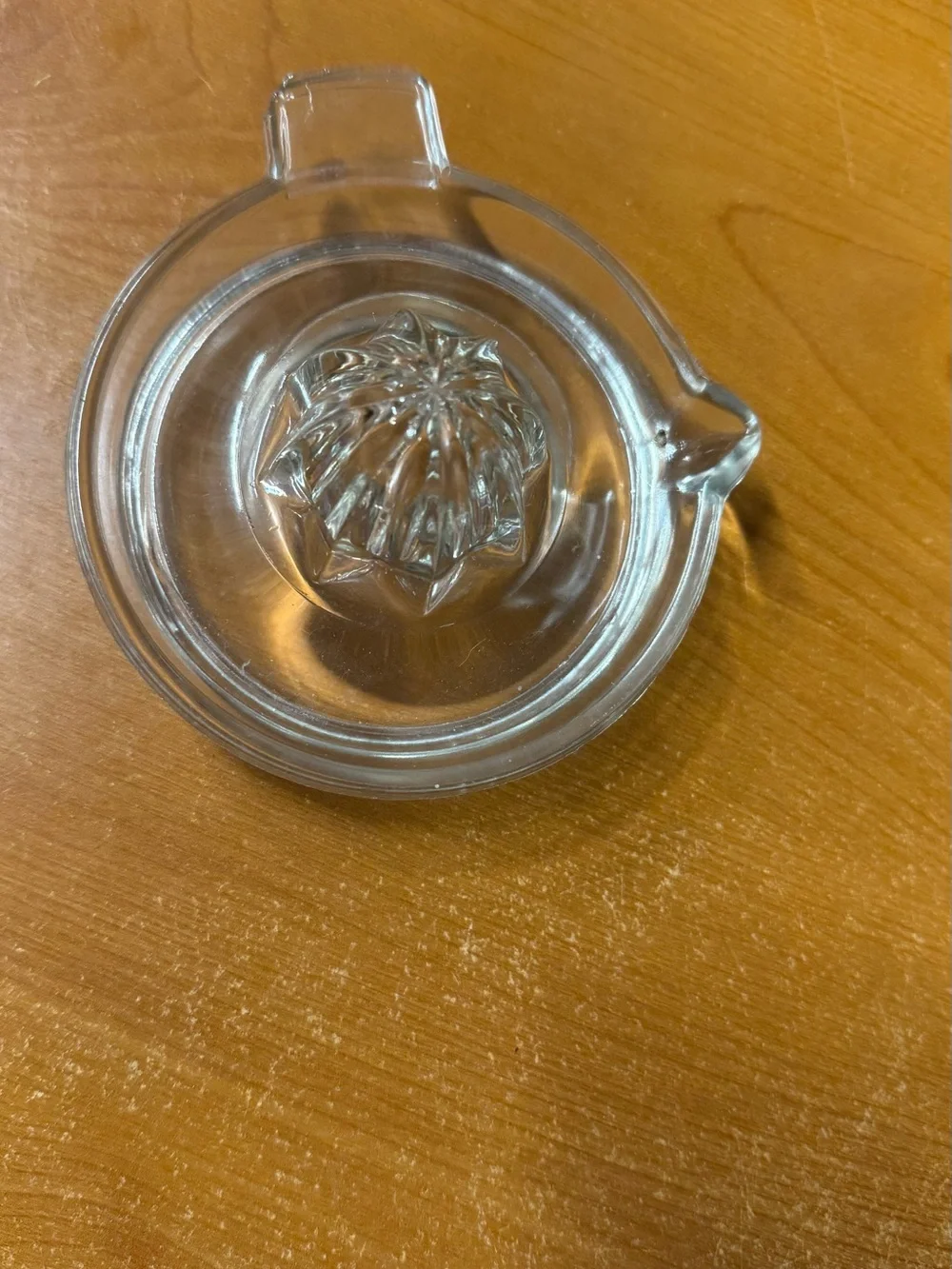 Clear Glass Citrus Reamer with Pour Spout - Transparent